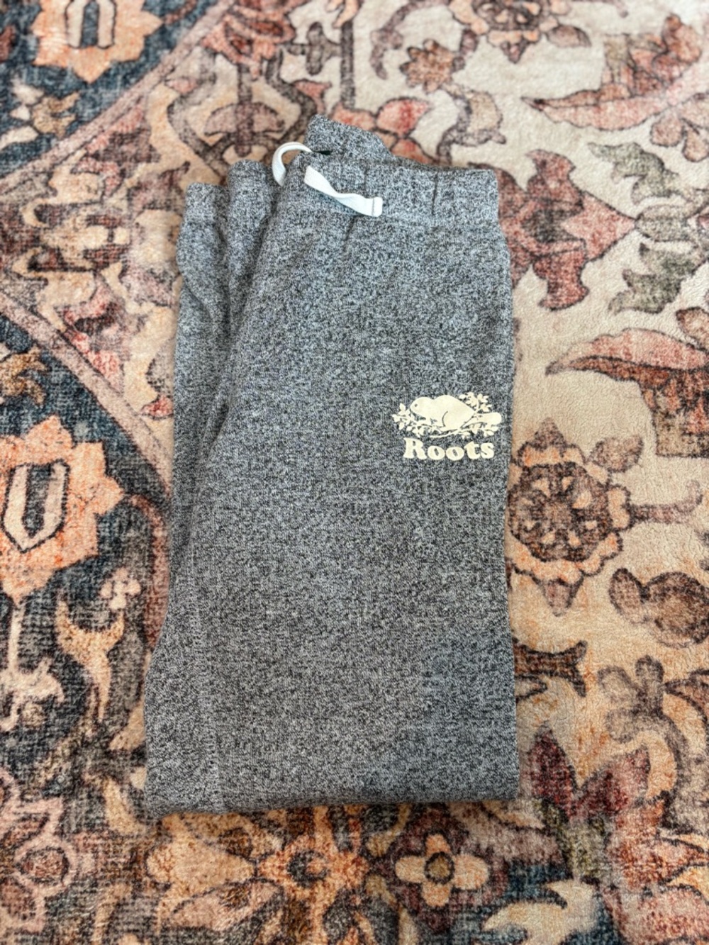 Roots Kids Charcoal Gray Joggers with Logo